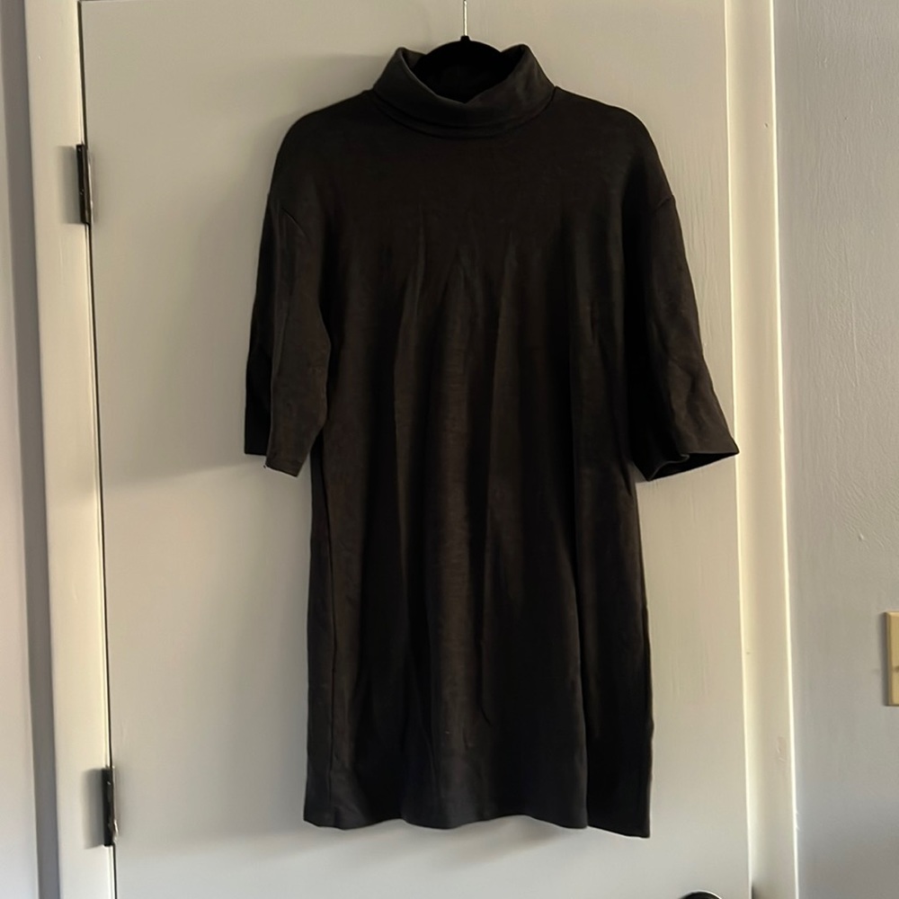 Zara dark gray mock neck dress